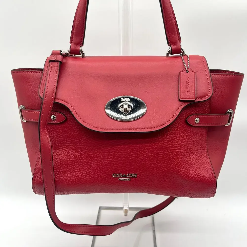 COACH Blake Flap Turnlock Leather Satchel, RETAILS $550 - Picture 7 of 13